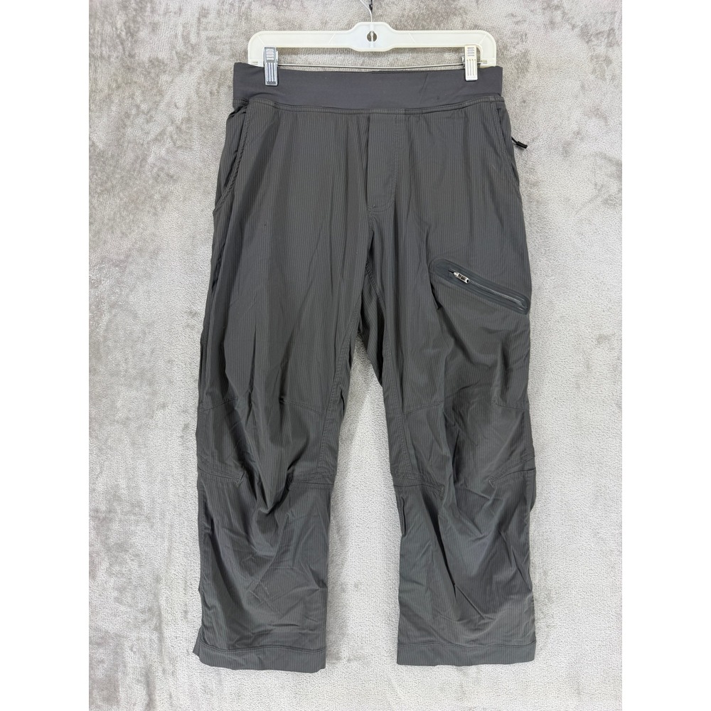 Lululemon Pants Womens 6 Pinstripe Gray Crop Cargo Hiking EUC